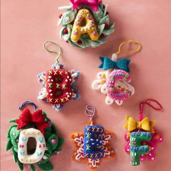 Anthropologie monogram deck the halls ornament C - Picture 2 of 3